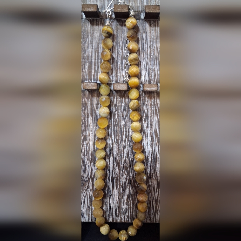 Jay King Mine Finds DTR .925 Sterling & Golden Tiger's Eye Faceted Bead Necklace